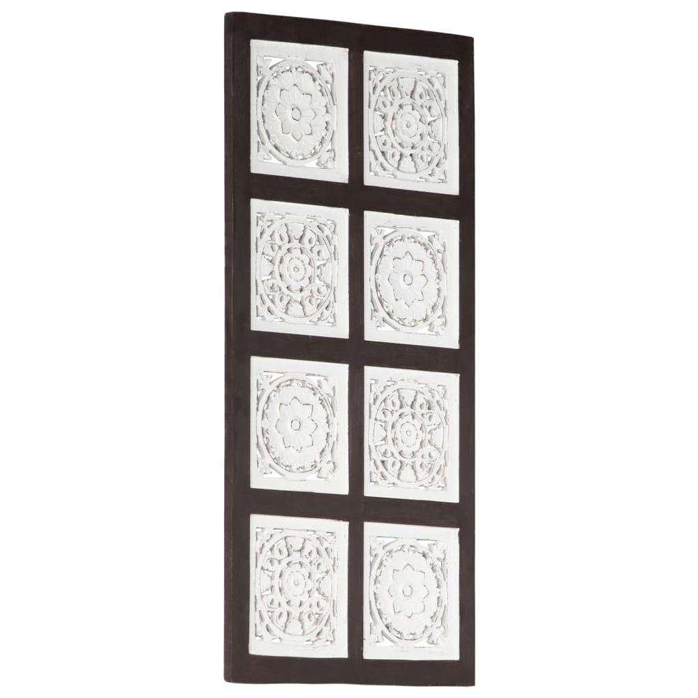 vidaXL Hand-Carved Wall Panel MDF 15.7"x31.5"x0.6" Brown and White. Picture 9