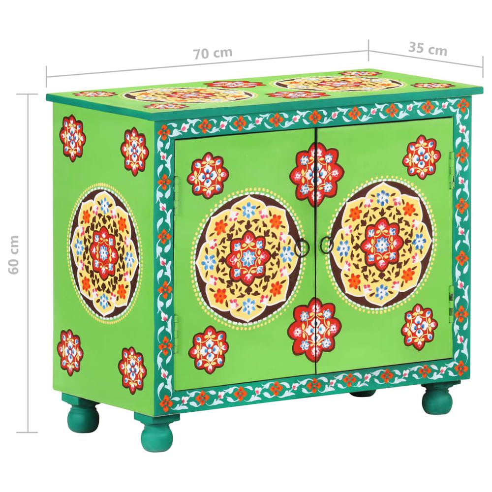 vidaXL Hand Painted Sideboard Multicolor 27.6"x13.8"x23.6" Solid Mango Wood. Picture 8