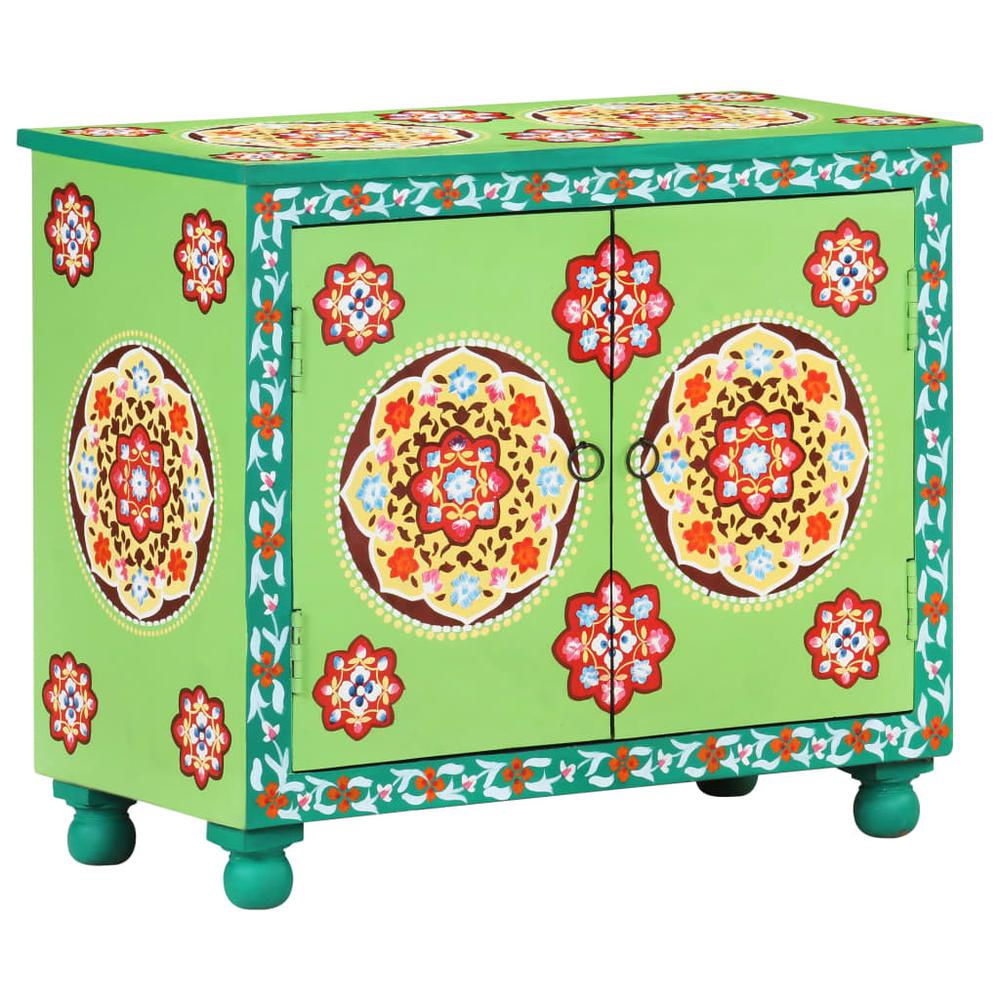 vidaXL Hand Painted Sideboard Multicolor 27.6"x13.8"x23.6" Solid Mango Wood. Picture 9