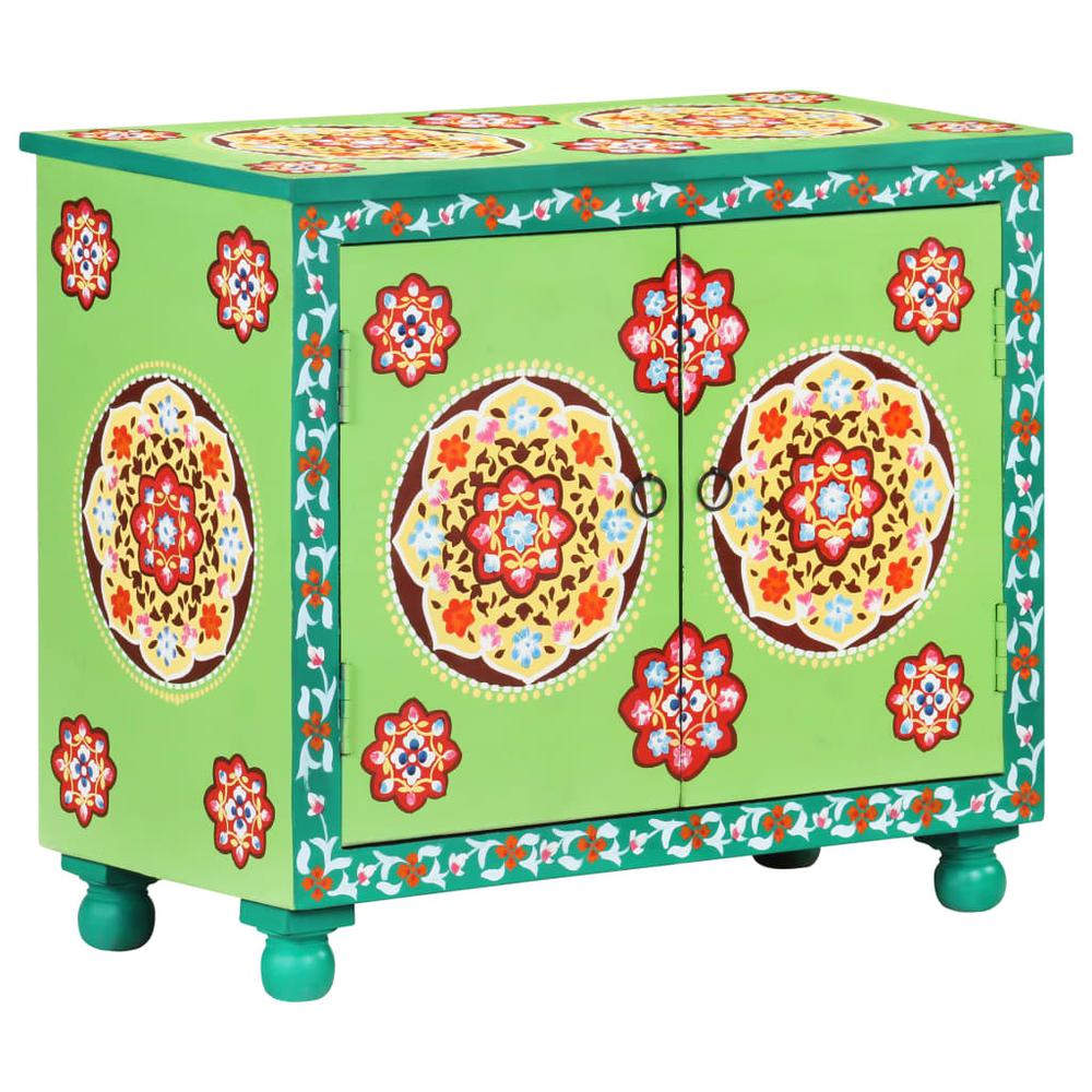 vidaXL Hand Painted Sideboard Multicolor 27.6"x13.8"x23.6" Solid Mango Wood. Picture 10