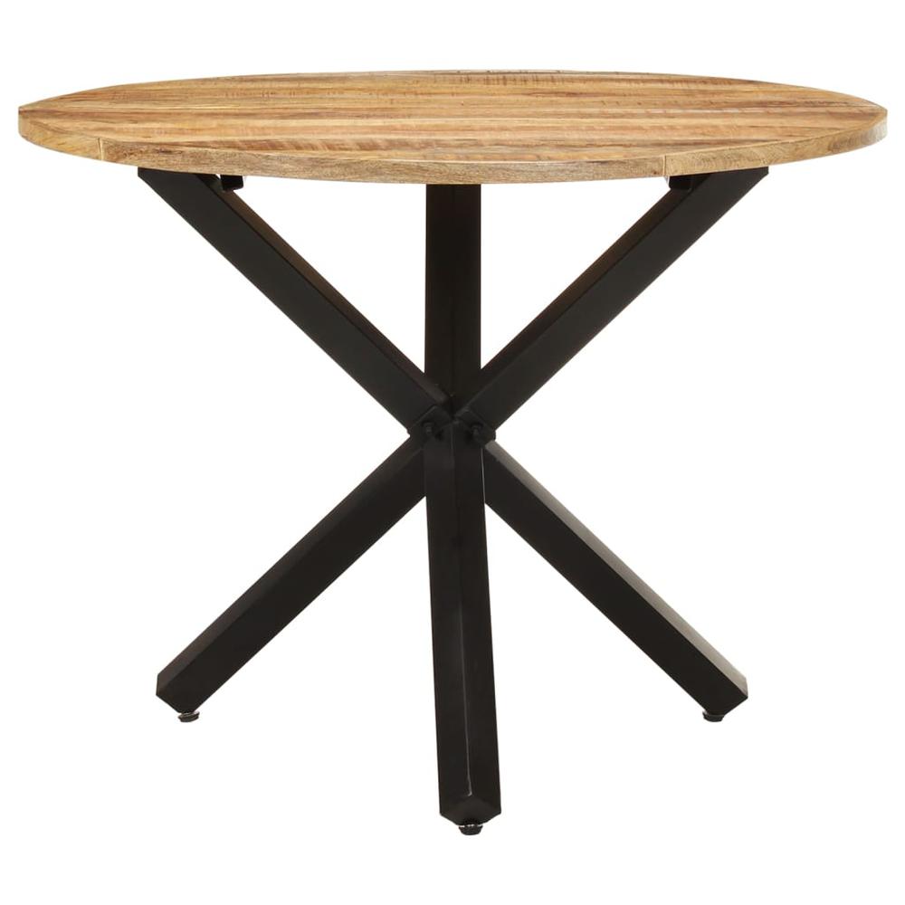 Dining Table Round 39.4"x39.4"x29.5" Rough Mango Wood. Picture 1