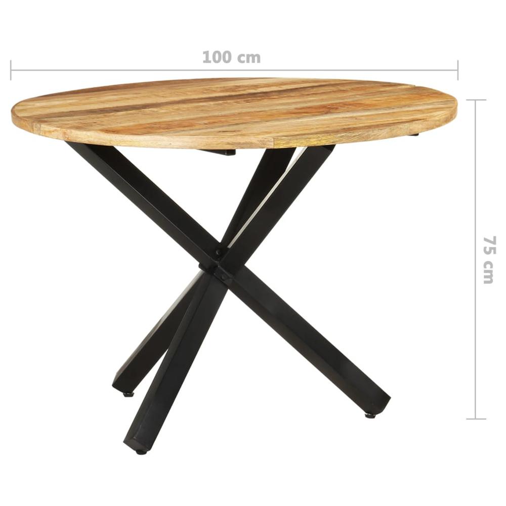 Dining Table Round 39.4"x39.4"x29.5" Rough Mango Wood. Picture 5
