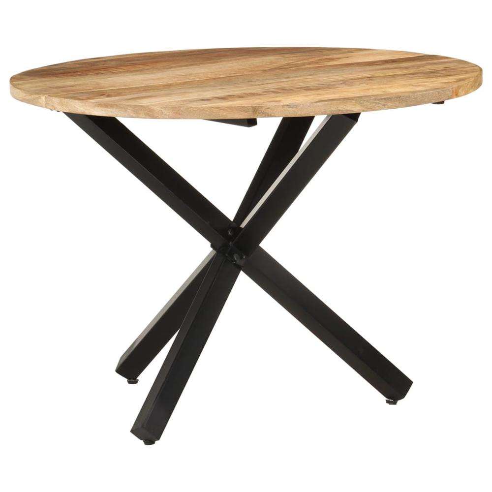 Dining Table Round 39.4"x39.4"x29.5" Rough Mango Wood. Picture 8