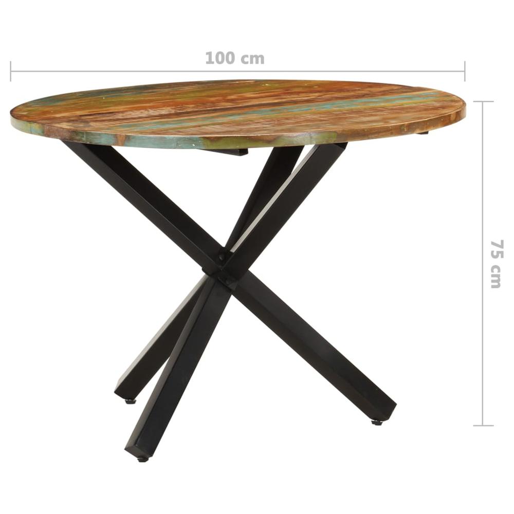 Dining Table Round 39.4"x39.4"x29.5" Solid Reclaimed Wood. Picture 5