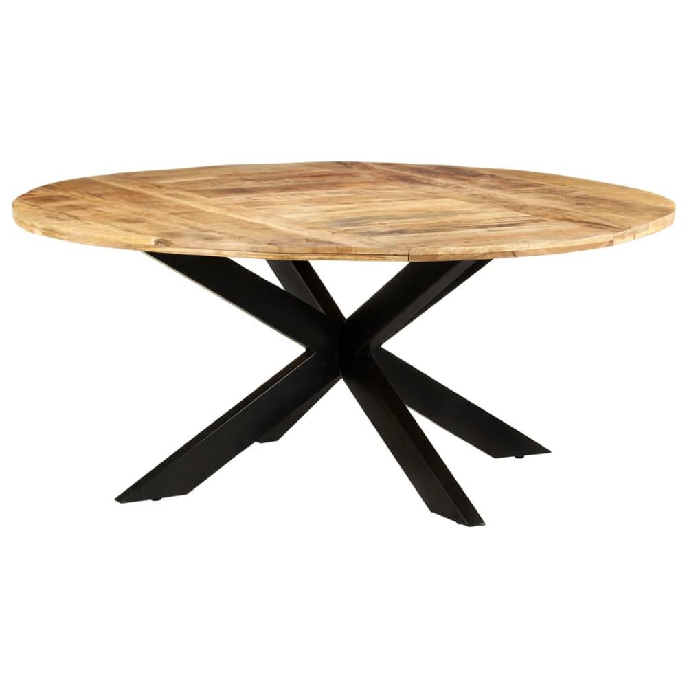 Dining Table Round 68.9"x29.5" Rough Mango Wood. Picture 12