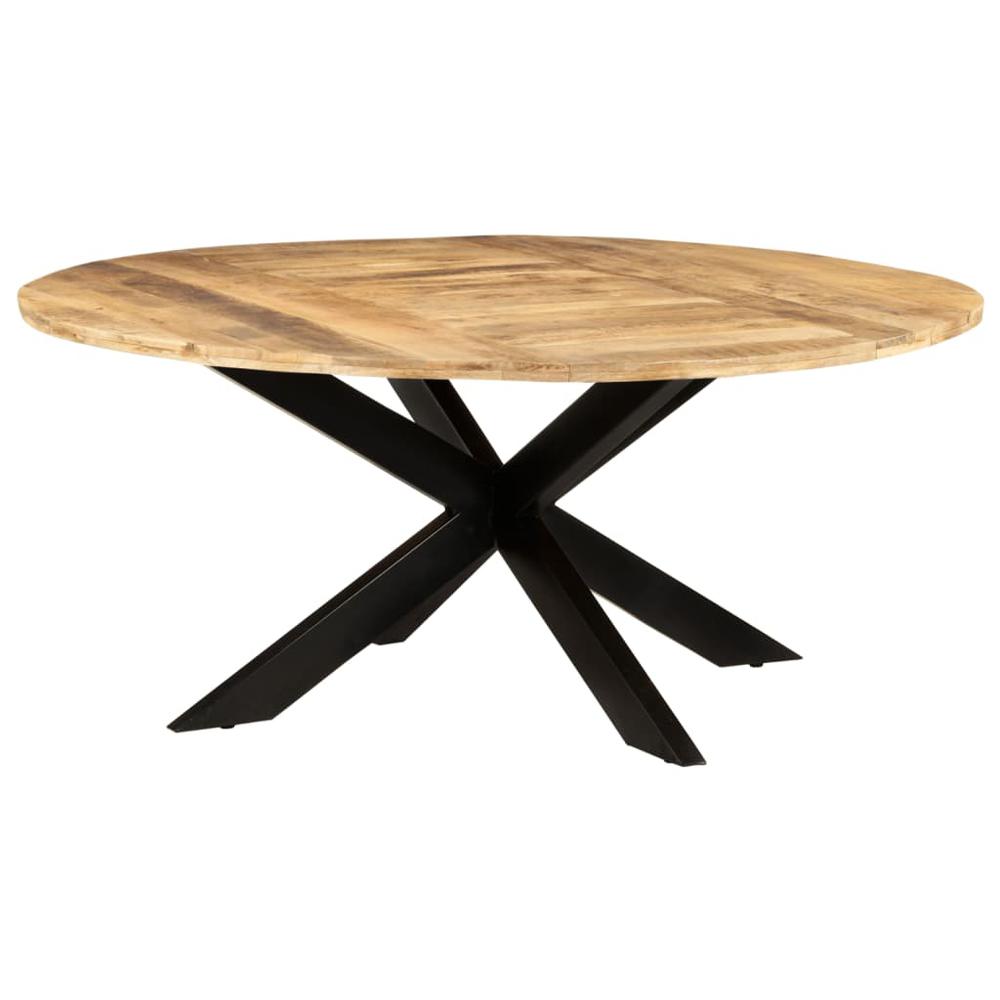 Dining Table Round 68.9"x29.5" Rough Mango Wood. Picture 10