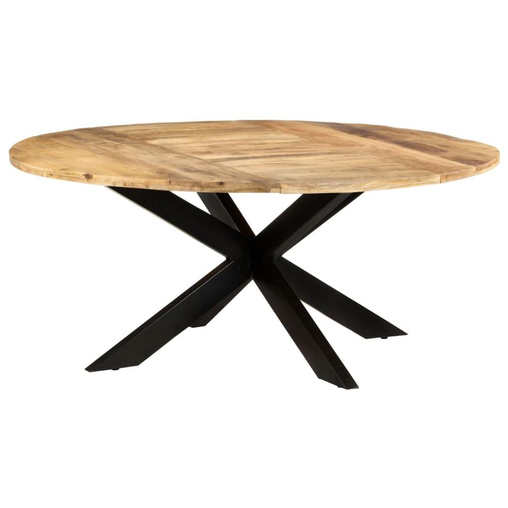 Dining Table Round 68.9"x29.5" Rough Mango Wood. Picture 11