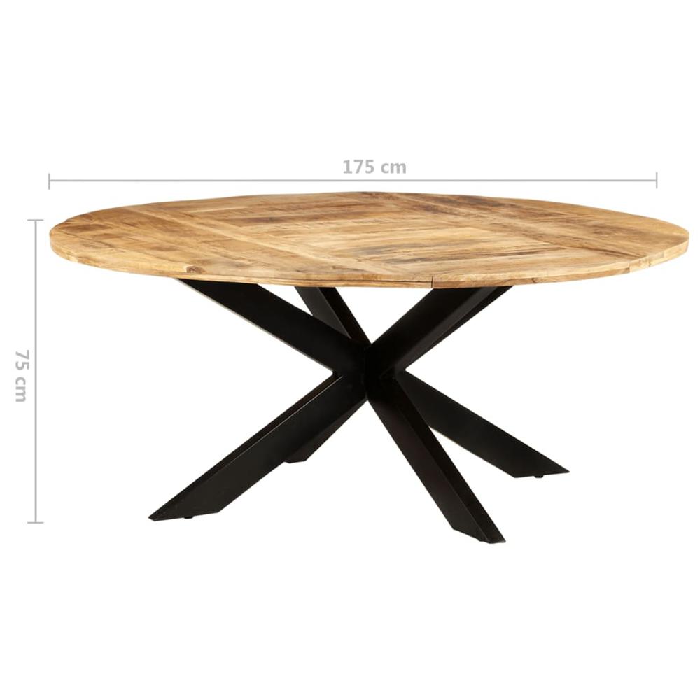Dining Table Round 68.9"x29.5" Rough Mango Wood. Picture 7