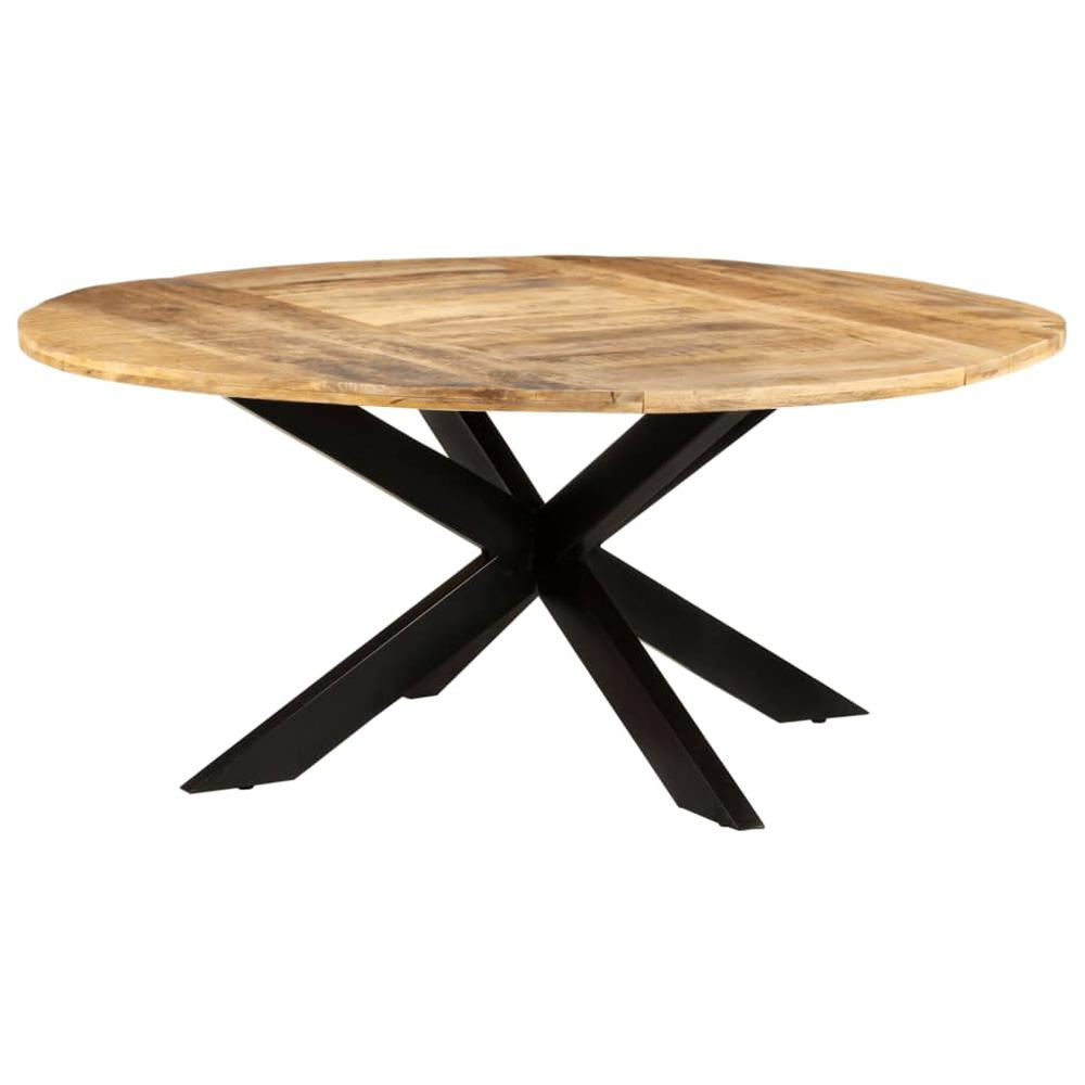 Dining Table Round 68.9"x29.5" Rough Mango Wood. Picture 8
