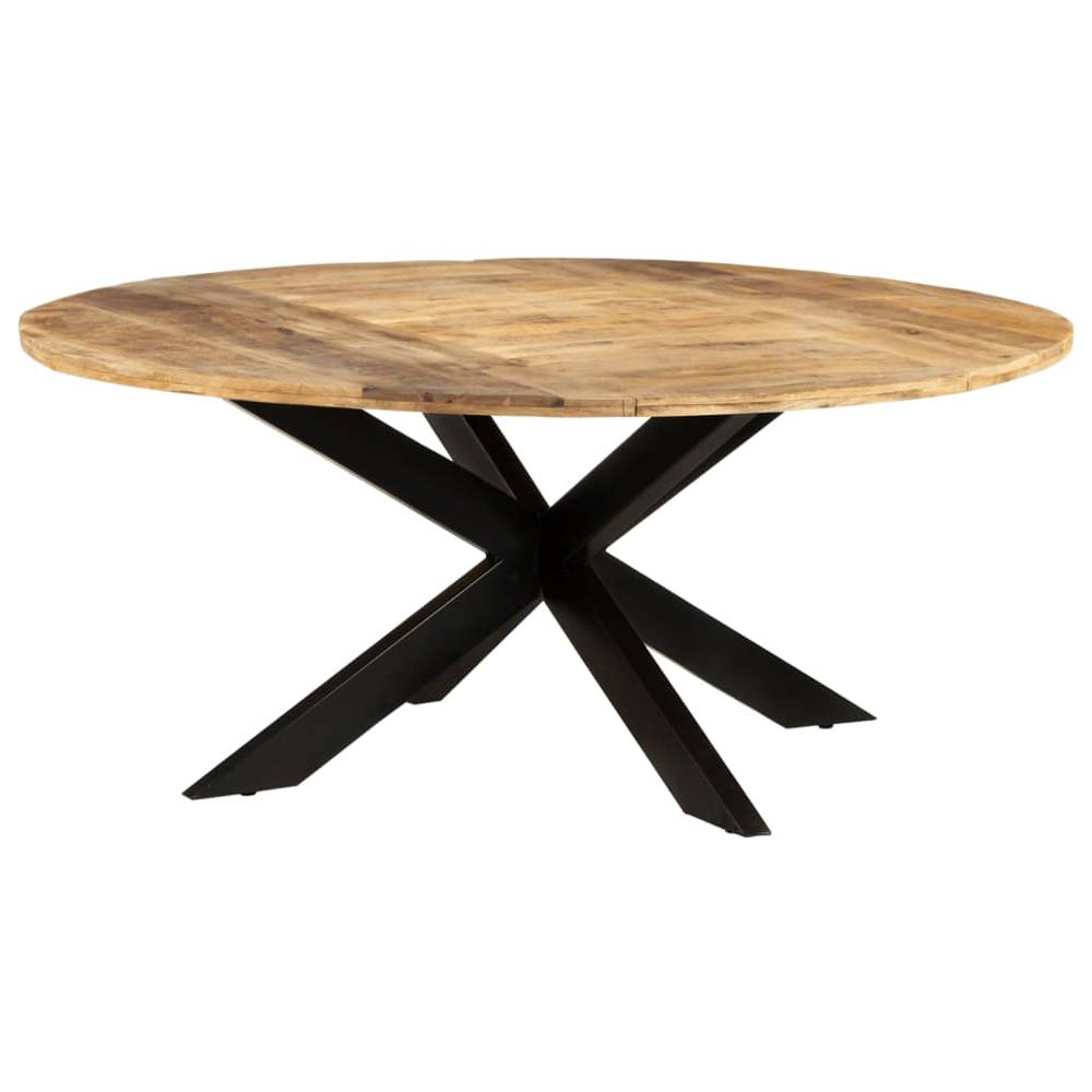 Dining Table Round 68.9"x29.5" Rough Mango Wood. Picture 9