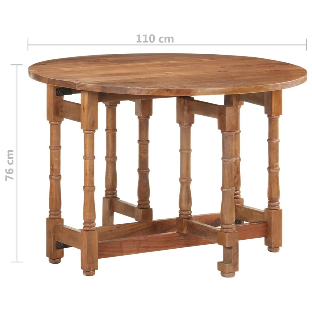 Dining Table Round 43.3"x29.9" Solid Mango Wood. Picture 8