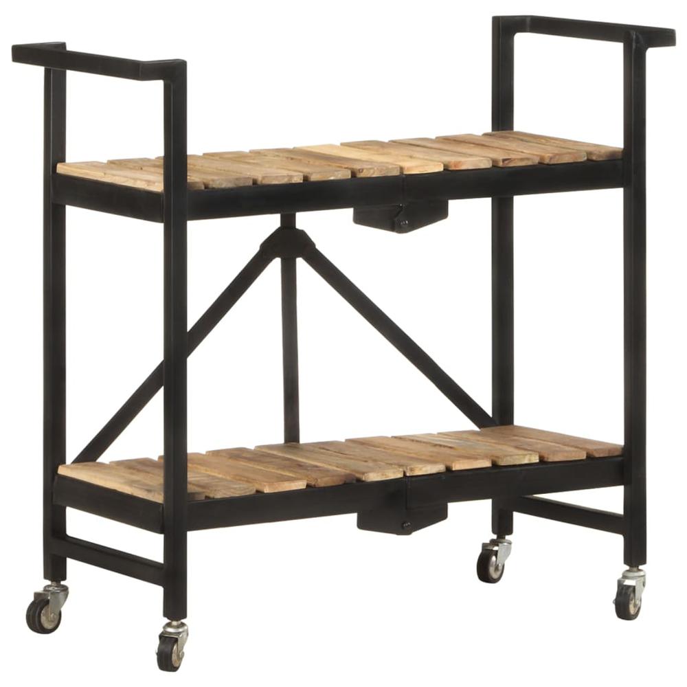 Kitchen Trolley 34.2"x14.2"x31.9" Solid Mango Wood. Picture 10