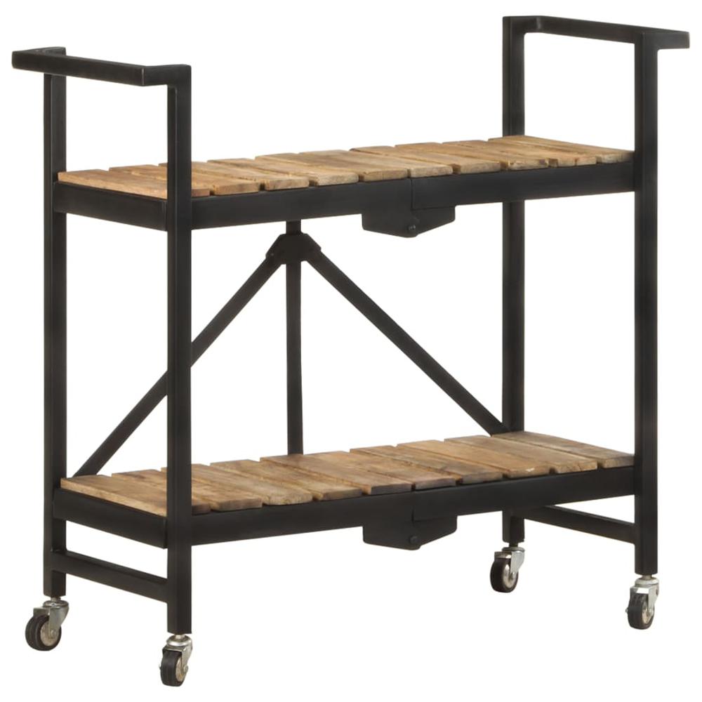 Kitchen Trolley 34.2"x14.2"x31.9" Solid Mango Wood. Picture 11