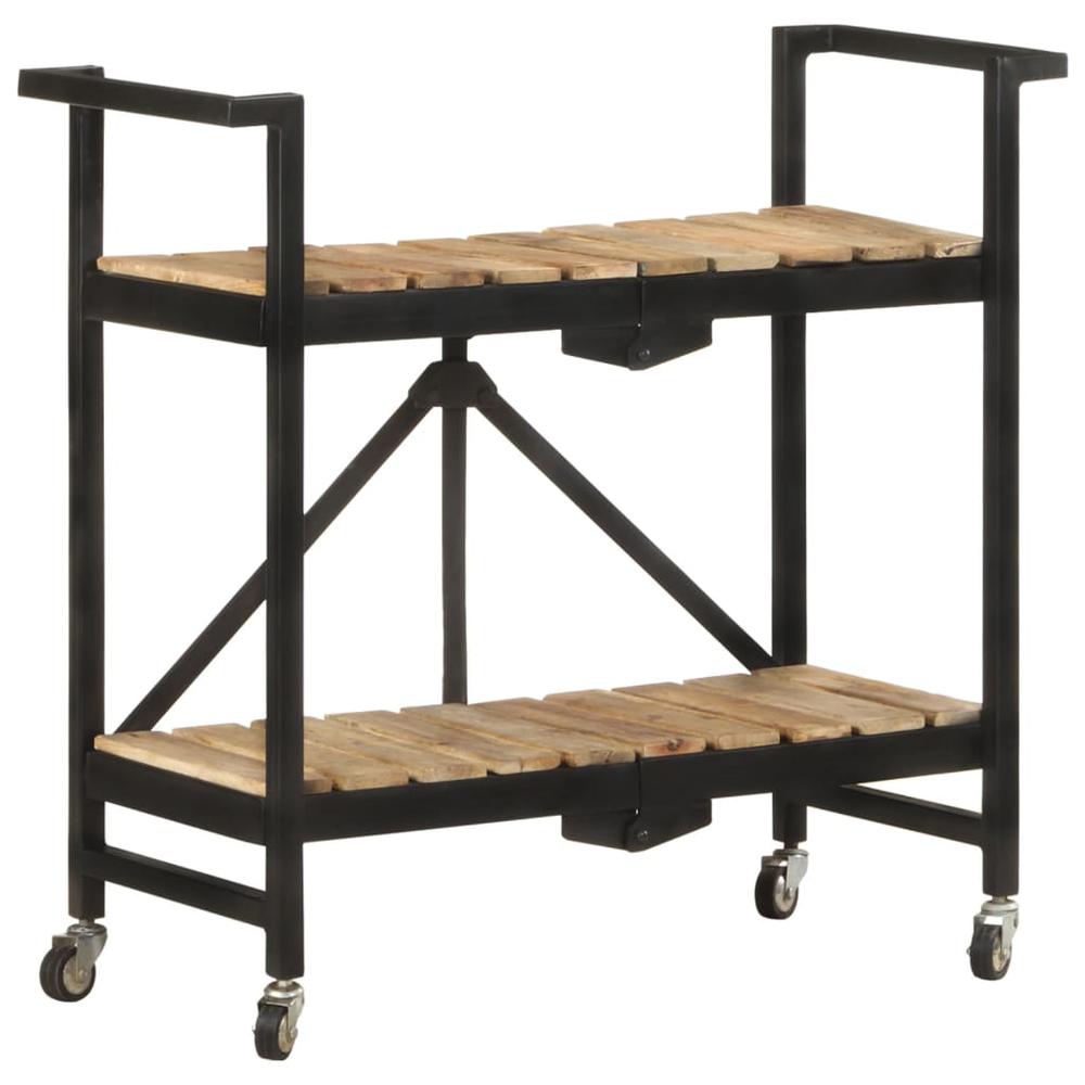 Kitchen Trolley 34.2"x14.2"x31.9" Solid Mango Wood. Picture 9