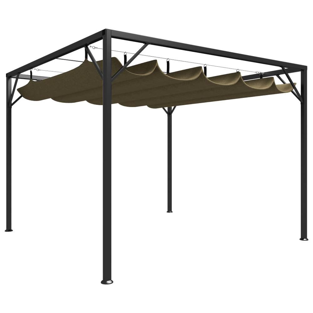 vidaXL Garden Gazebo with Retractable Roof 118.1"x118.1" Taupe 180 g/m? 2220. Picture 1
