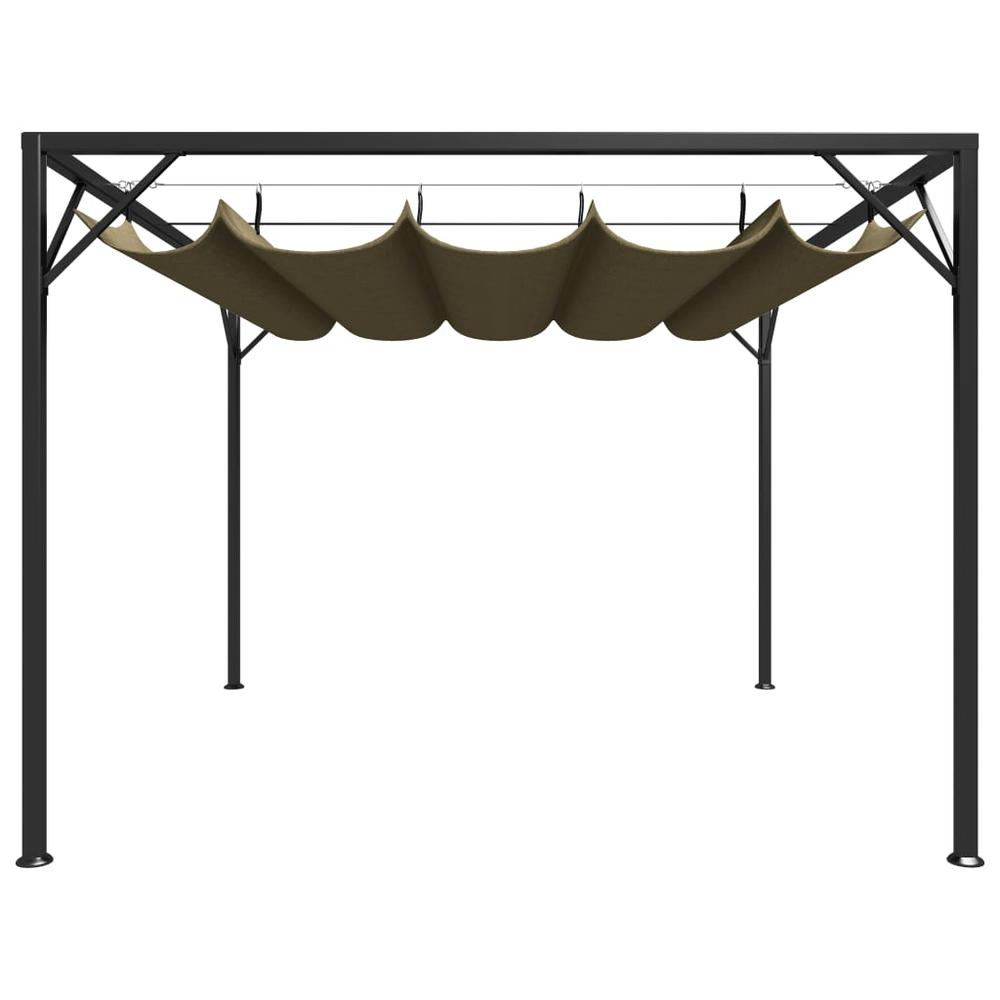 vidaXL Garden Gazebo with Retractable Roof 118.1"x118.1" Taupe 180 g/m? 2220. Picture 2