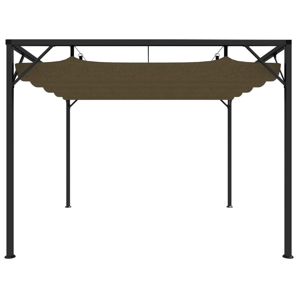 vidaXL Garden Gazebo with Retractable Roof 118.1"x118.1" Taupe 180 g/m? 2220. Picture 3