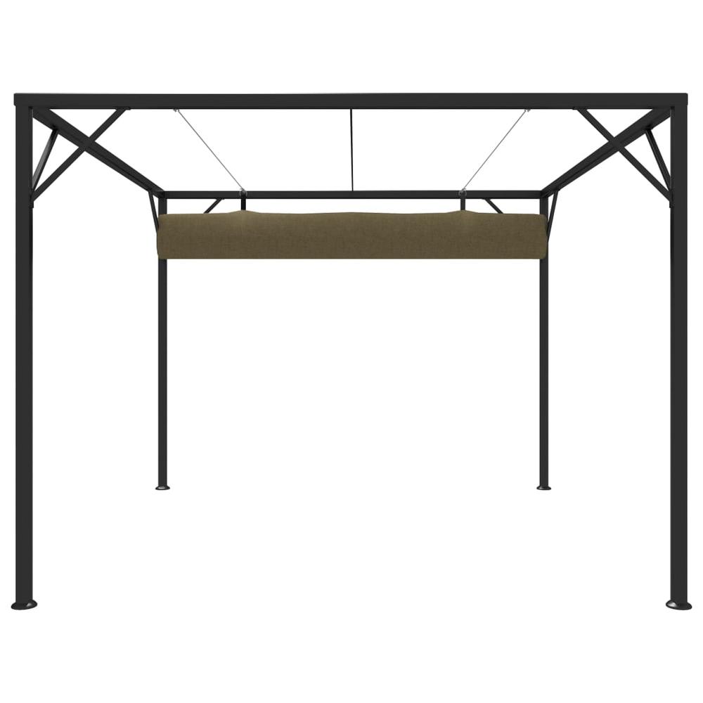 vidaXL Garden Gazebo with Retractable Roof 118.1"x118.1" Taupe 180 g/m? 2220. Picture 4