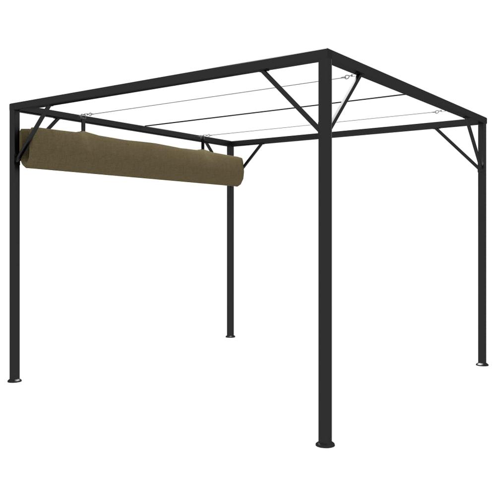 vidaXL Garden Gazebo with Retractable Roof 118.1"x118.1" Taupe 180 g/m? 2220. Picture 5