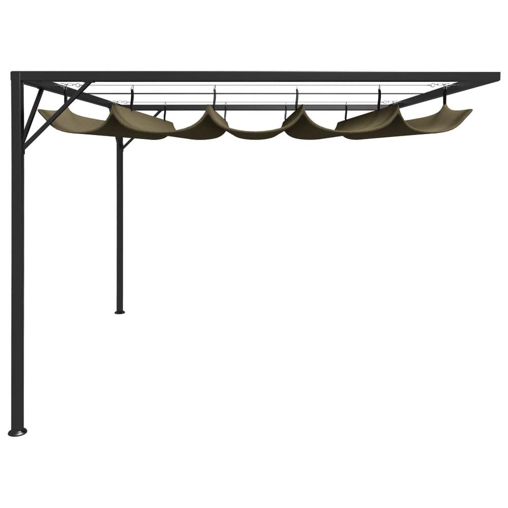 vidaXL Garden Wall Gazebo with Retractable Roof 118.1"x118.1" Taupe 180 g/m? 2221. Picture 3