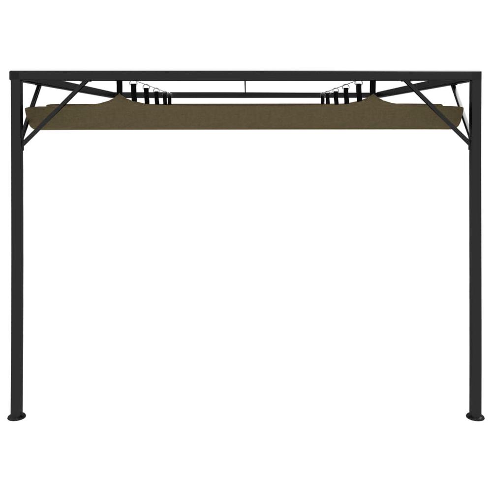 vidaXL Garden Wall Gazebo with Retractable Roof 118.1"x118.1" Taupe 180 g/m? 2221. Picture 4