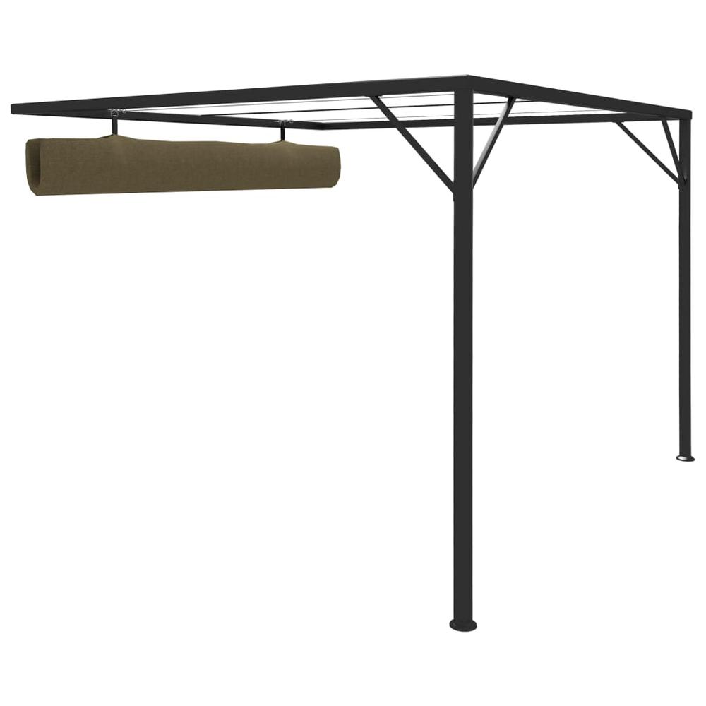 vidaXL Garden Wall Gazebo with Retractable Roof 118.1"x118.1" Taupe 180 g/m? 2221. Picture 5
