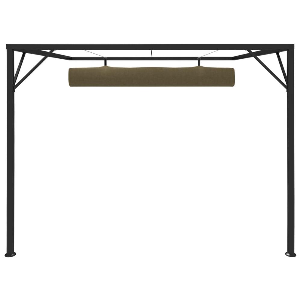 vidaXL Garden Wall Gazebo with Retractable Roof 118.1"x118.1" Taupe 180 g/m? 2221. Picture 6