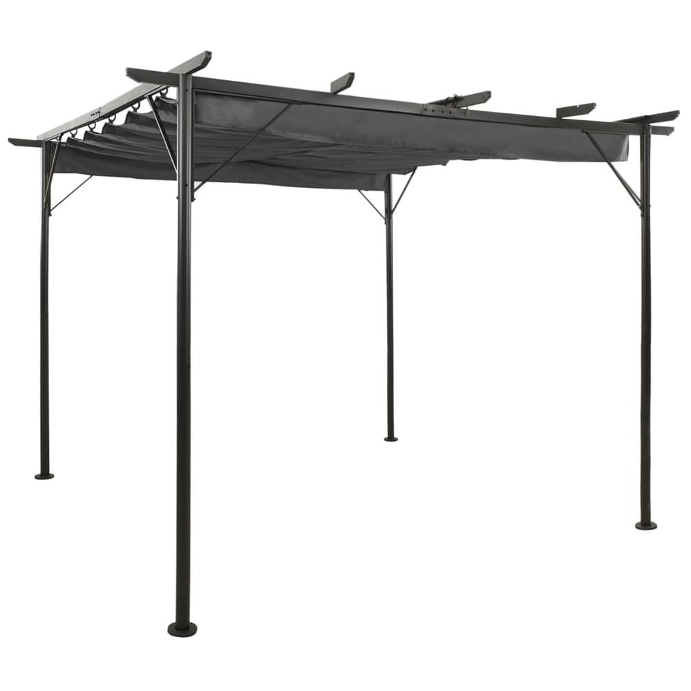 vidaXL Pergola with Retractable Roof Anthracite 118.1"x118.1" Steel 180 g/m? 2226. Picture 1