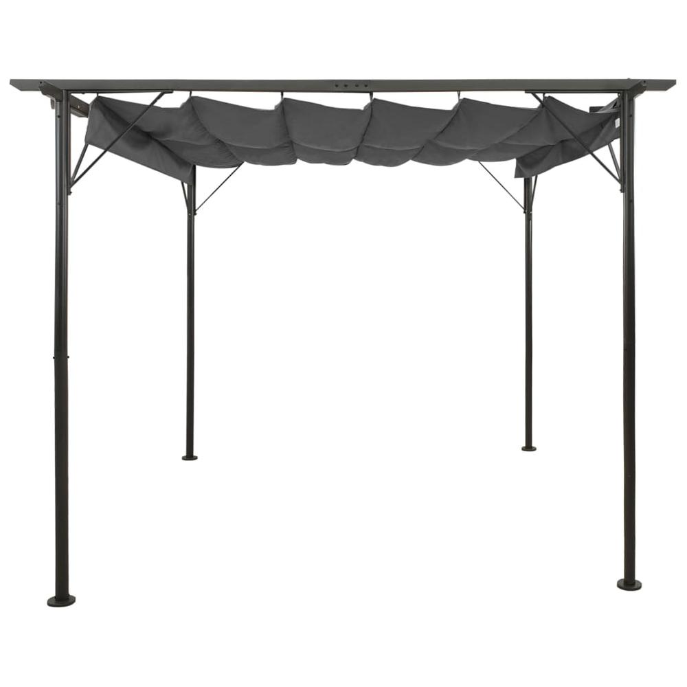 vidaXL Pergola with Retractable Roof Anthracite 118.1"x118.1" Steel 180 g/m? 2226. Picture 2