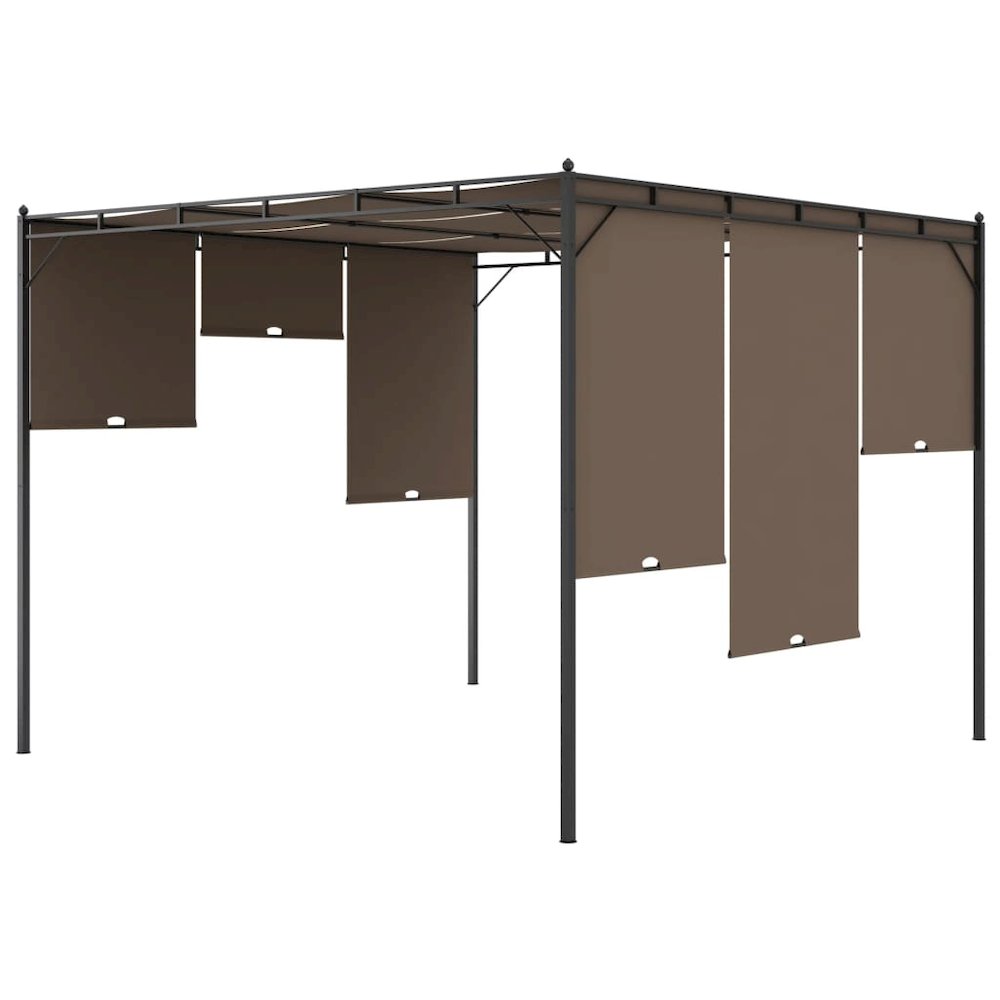 vidaXL Garden Gazebo with Retractable Roof Canopy 9.8'x9.8' Anthracite