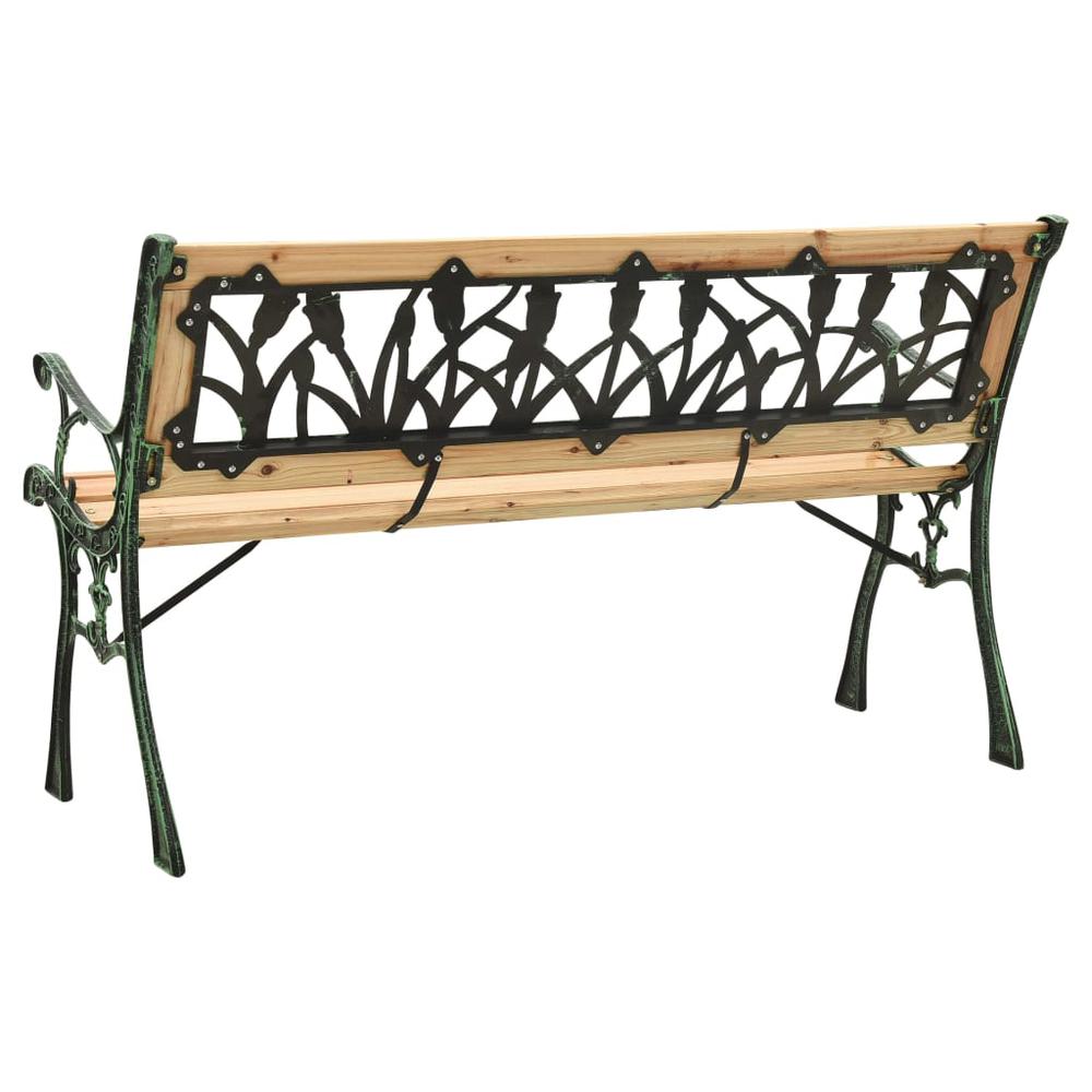 vidaXL Garden Bench 48" Cast Iron and Solid Firwood, 312031. Picture 4