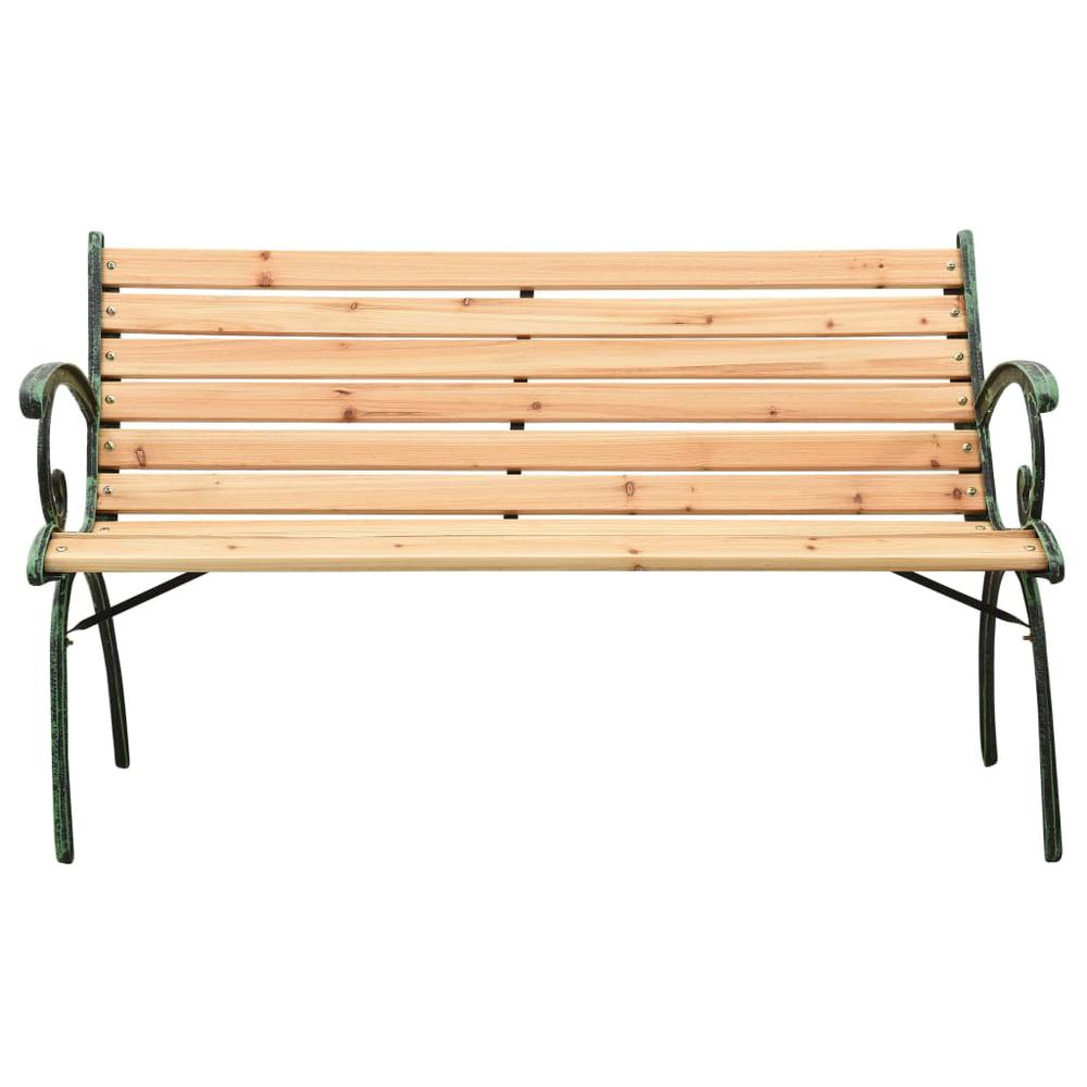 vidaXL Garden Bench 48.4" Cast Iron and Solid Firwood, 312032. Picture 2