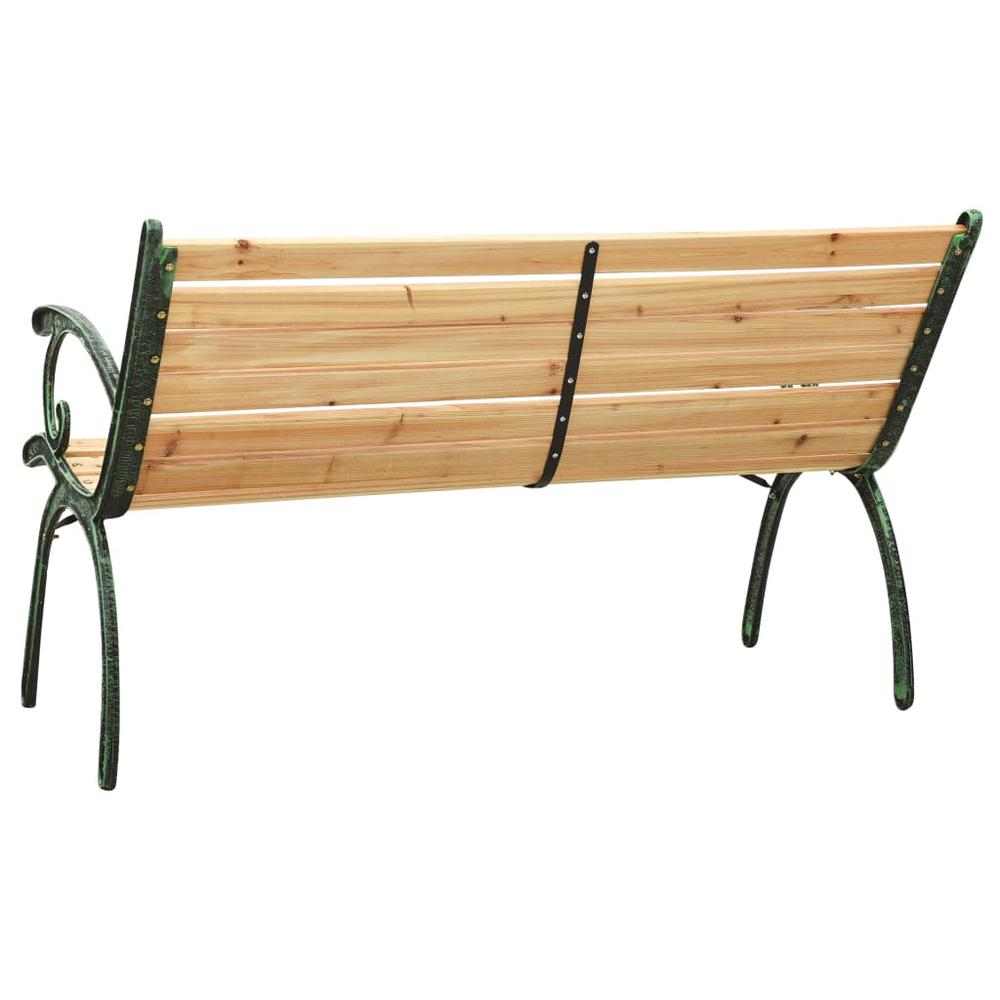 vidaXL Garden Bench 48.4" Cast Iron and Solid Firwood, 312032. Picture 4
