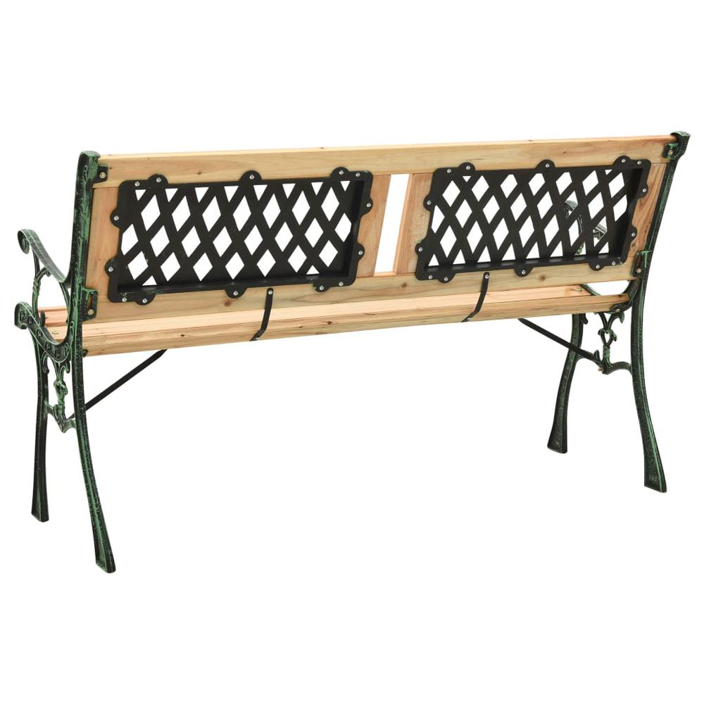 vidaXL Garden Bench 48" Cast Iron and Solid Firwood, 312033. Picture 4