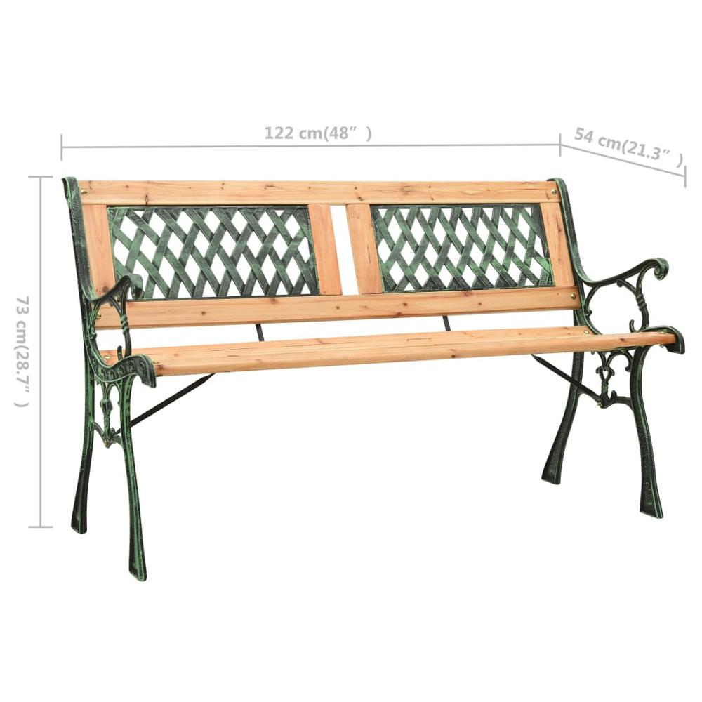 vidaXL Garden Bench 48" Cast Iron and Solid Firwood, 312033. Picture 6