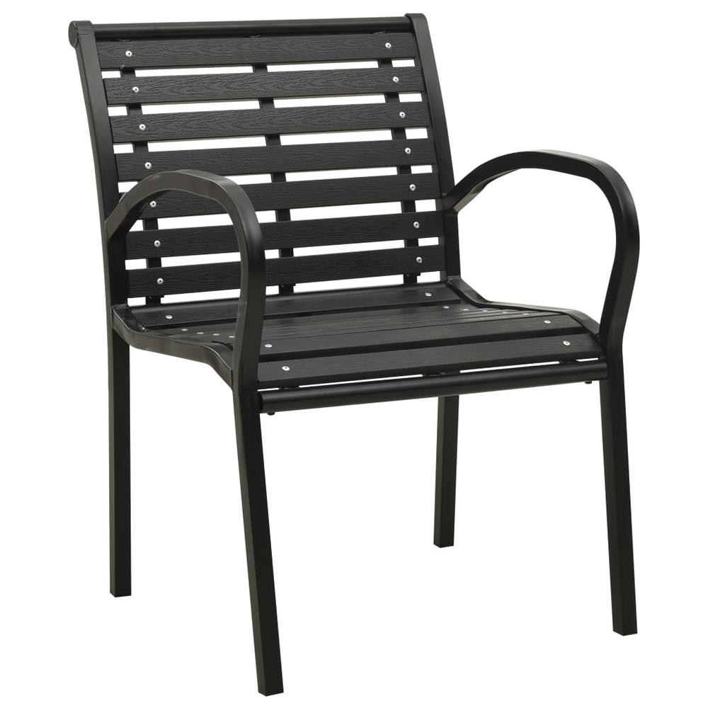 vidaXL Garden Chairs 2 pcs Steel and WPC Black, 312034. Picture 2
