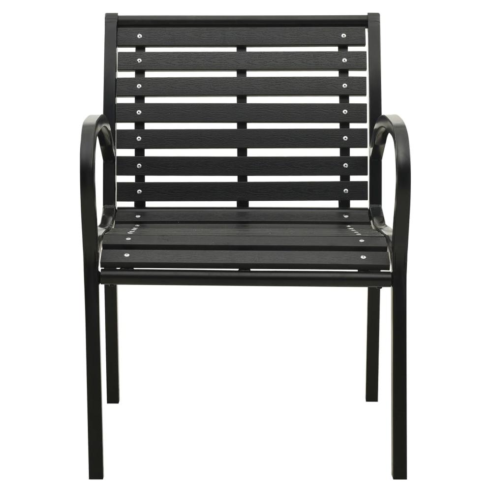 vidaXL Garden Chairs 2 pcs Steel and WPC Black, 312034. Picture 3