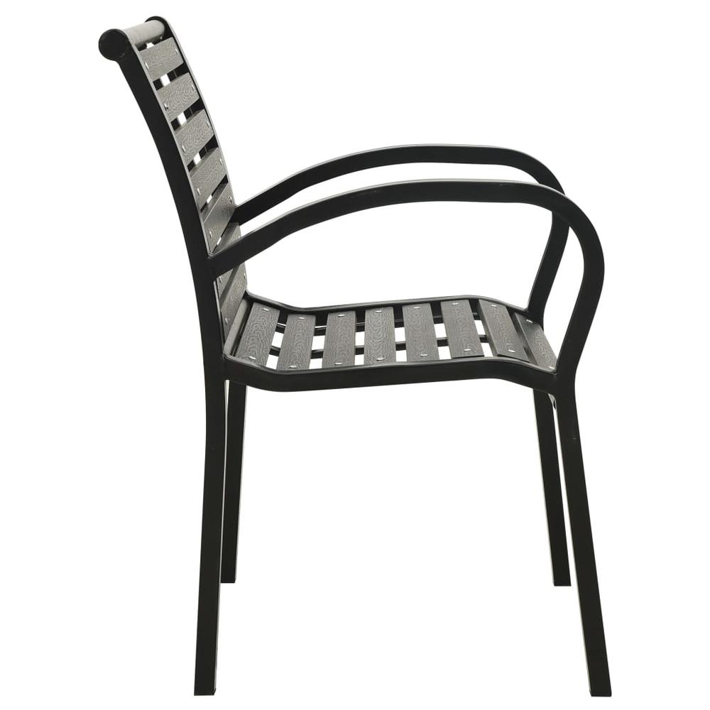 vidaXL Garden Chairs 2 pcs Steel and WPC Black, 312034. Picture 4