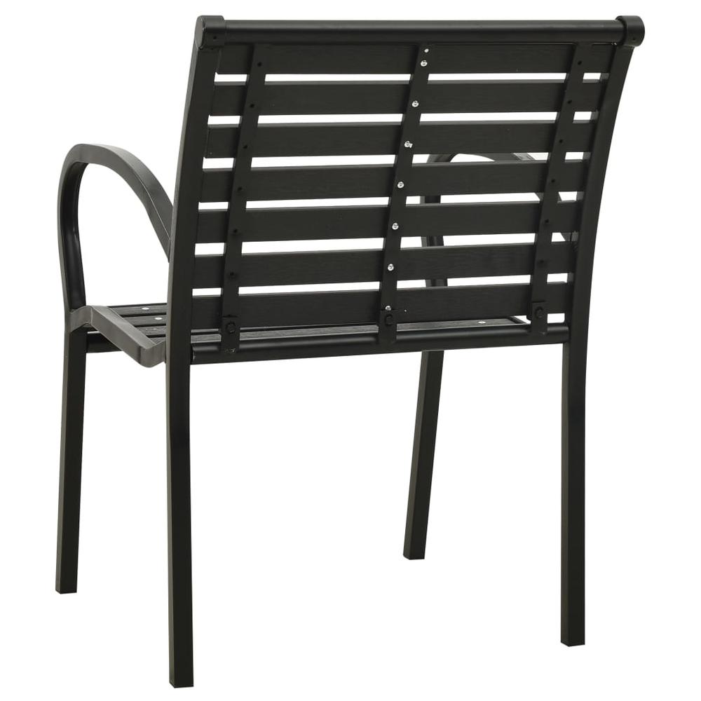 vidaXL Garden Chairs 2 pcs Steel and WPC Black, 312034. Picture 5