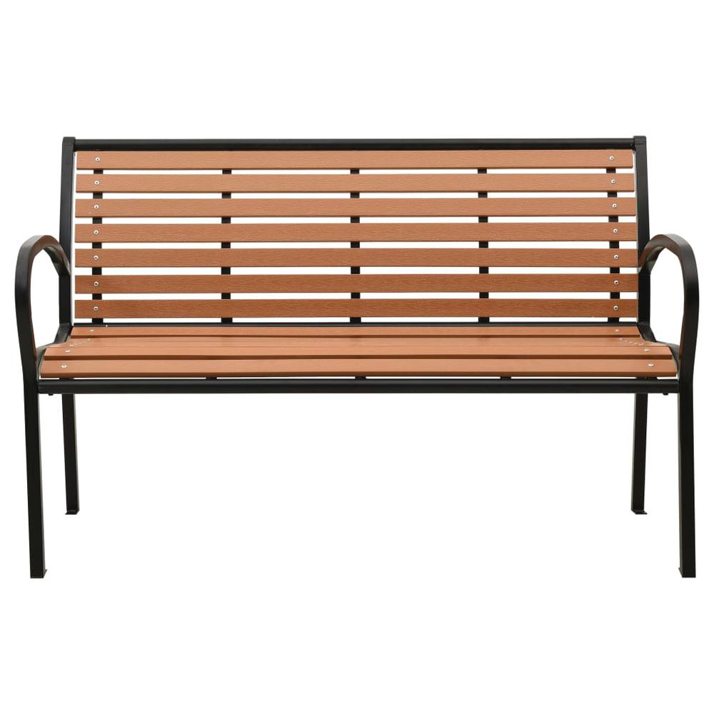 vidaXL Garden Bench 49.2" Steel and WPC Black and Brown, 312035. Picture 2