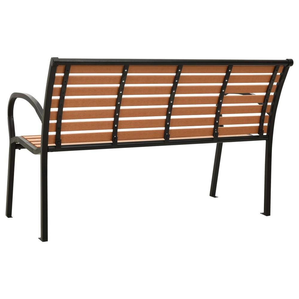 vidaXL Garden Bench 49.2" Steel and WPC Black and Brown, 312035. Picture 4