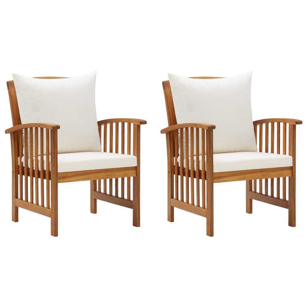 vidaXL Garden Chairs with Cushions 2 pcs Solid Acacia Wood, 310257. Picture 1