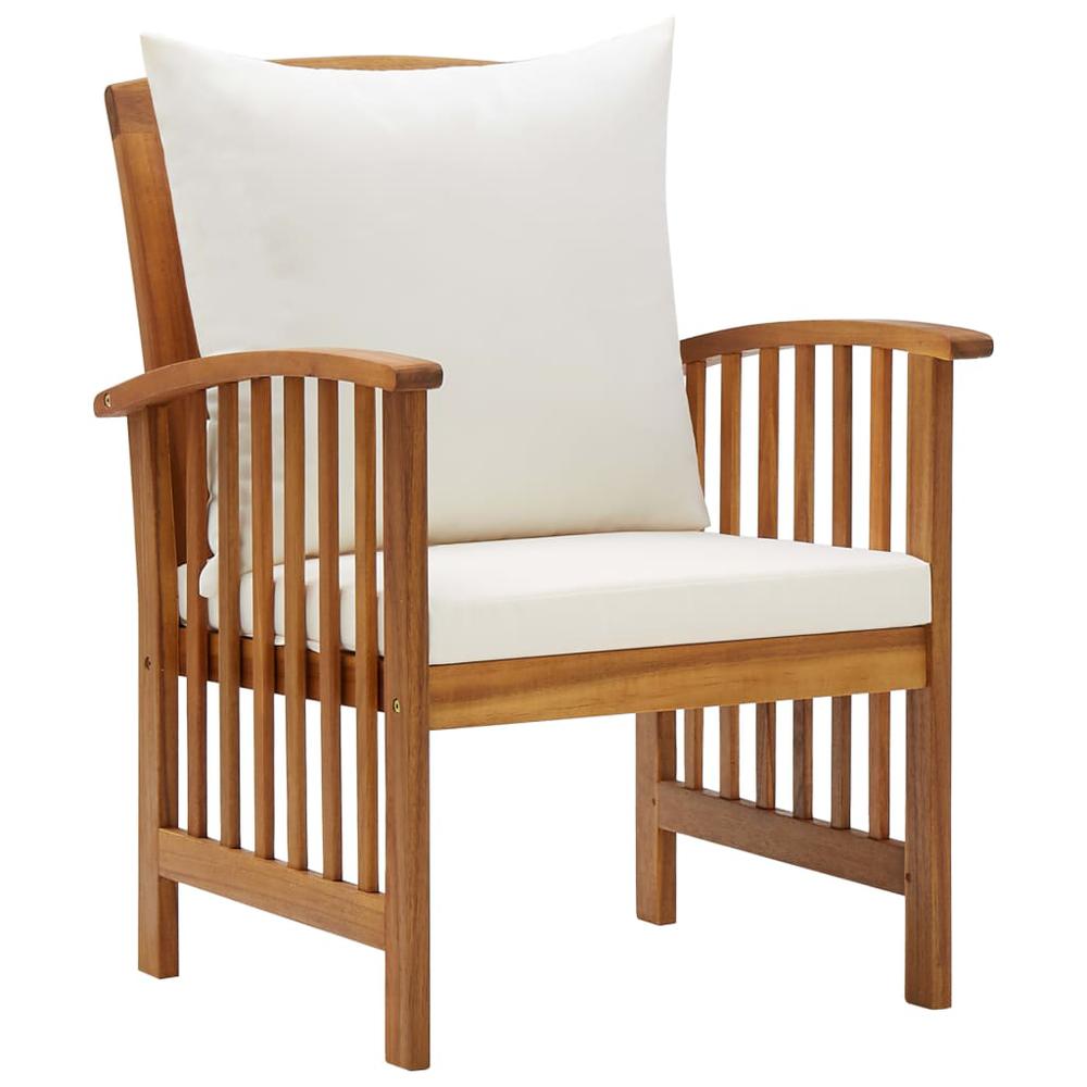 vidaXL Garden Chairs with Cushions 2 pcs Solid Acacia Wood, 310257. Picture 2