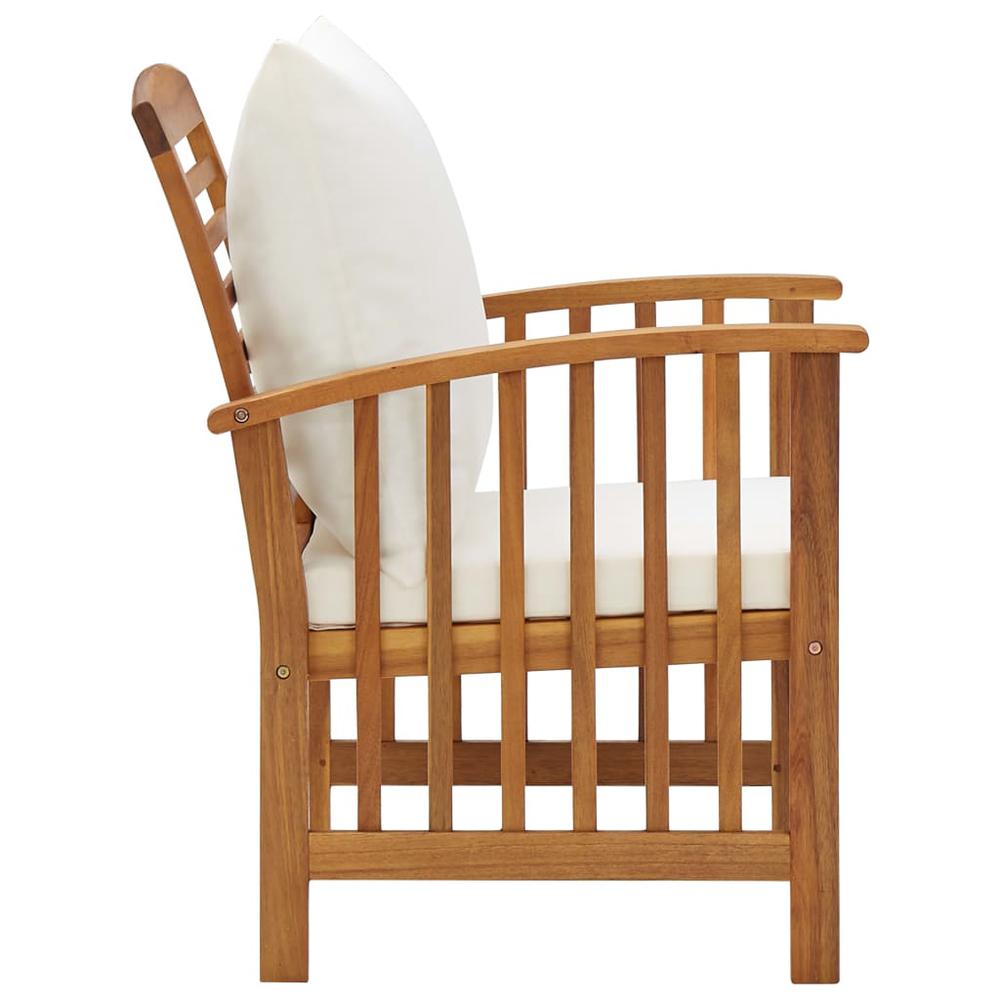 vidaXL Garden Chairs with Cushions 2 pcs Solid Acacia Wood, 310257. Picture 4