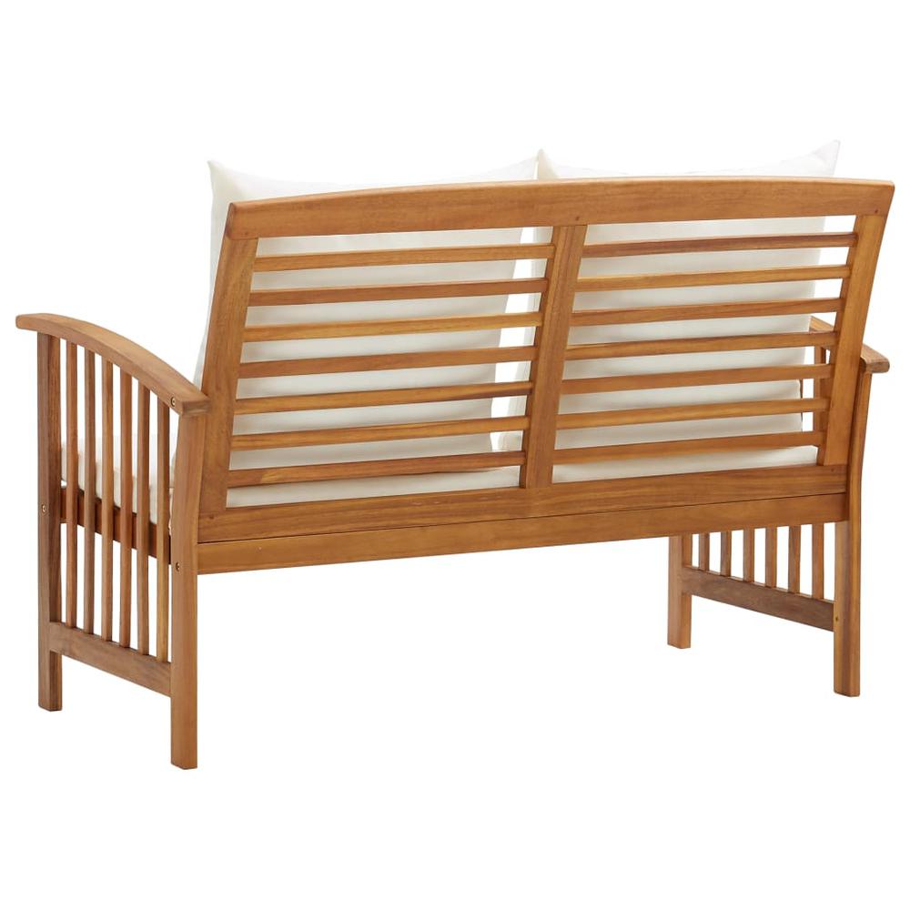 vidaXL Garden Bench with Cushions 46.9" Solid Acacia Wood, 310260. Picture 4