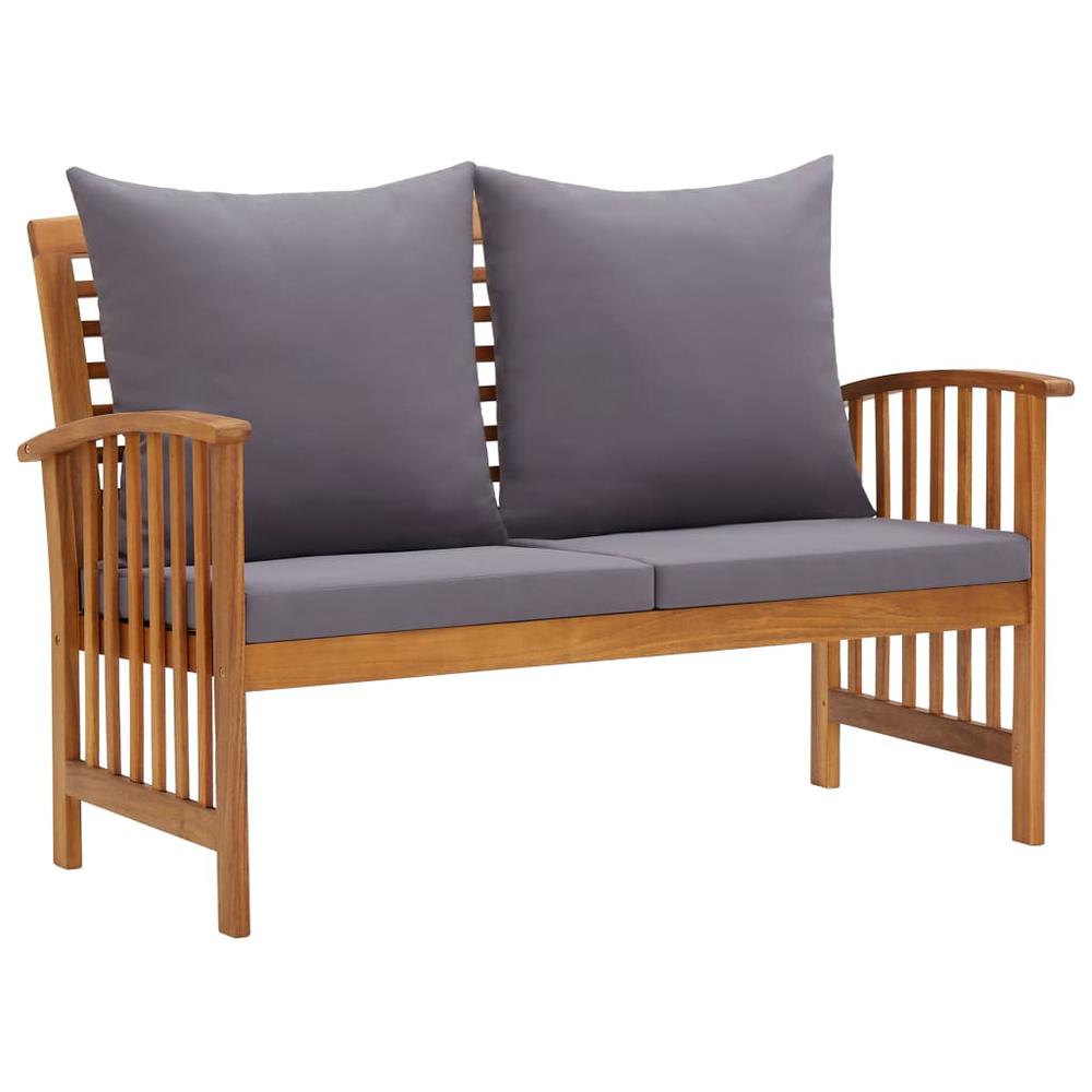 vidaXL Garden Bench with Cushions 46.9" Solid Acacia Wood, 310261. Picture 1