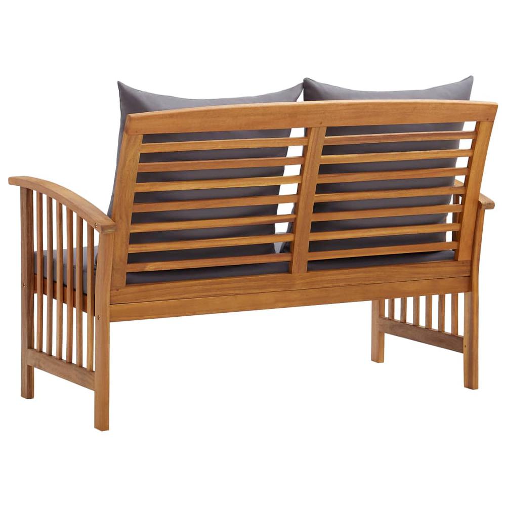 vidaXL Garden Bench with Cushions 46.9" Solid Acacia Wood, 310261. Picture 4