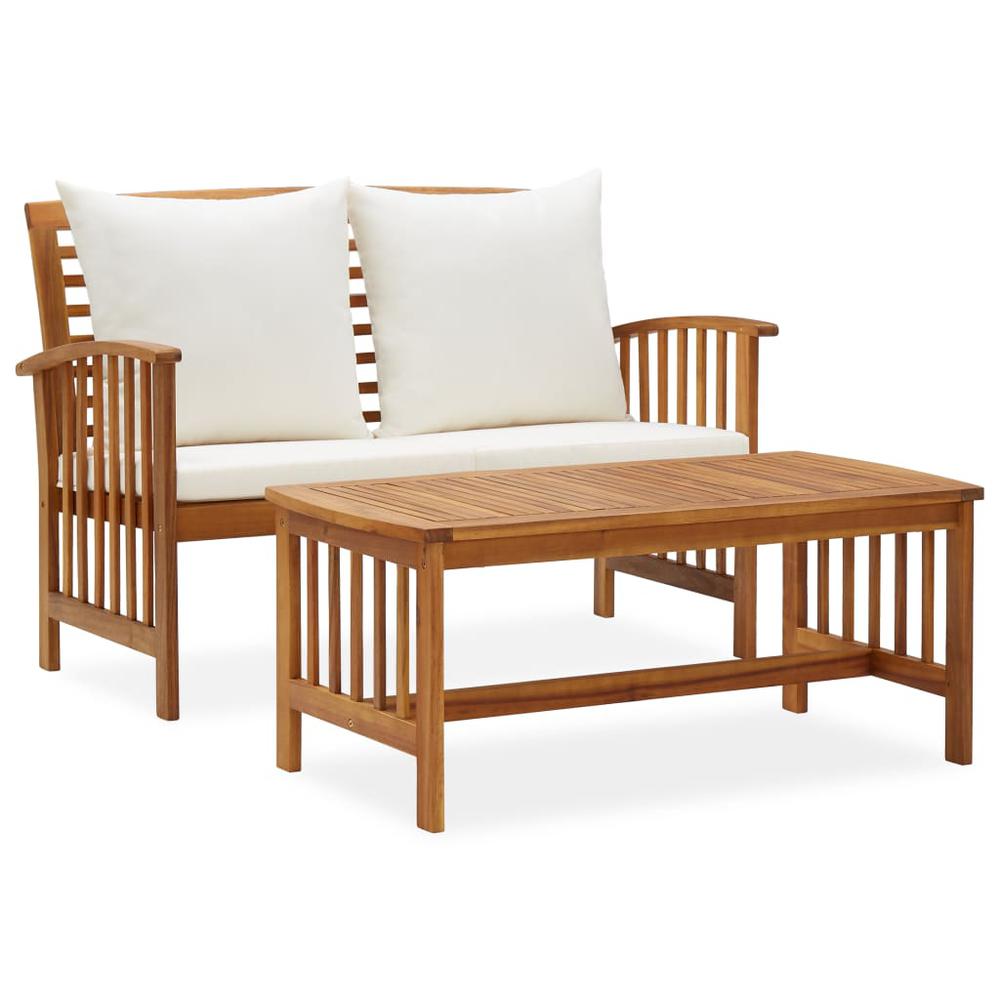 vidaXL 2 Piece Garden Lounge Set with Cushions Solid Acacia Wood, 310263. The main picture.