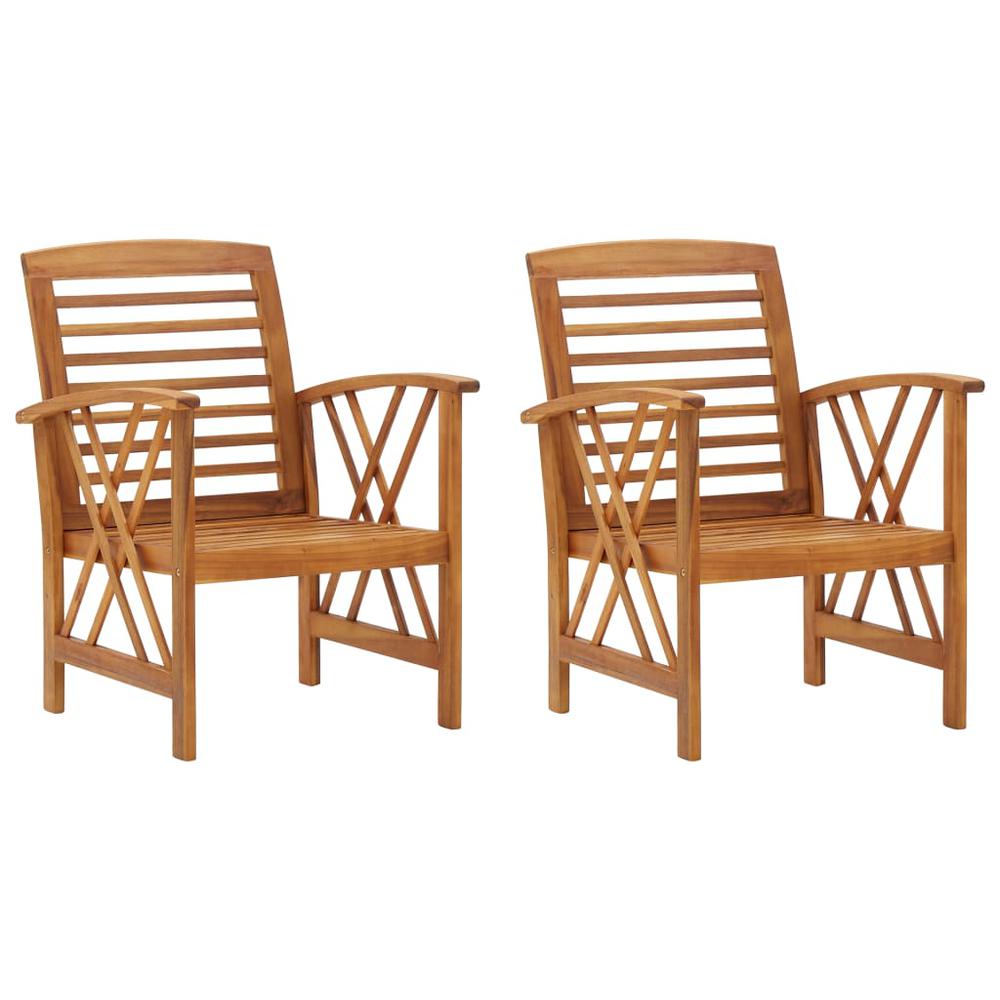 vidaXL Garden Chairs 2 pcs Solid Acacia Wood, 310266. Picture 1