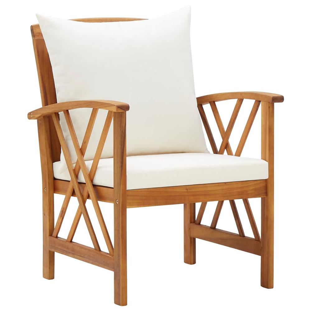vidaXL Garden Chairs with Cushions 2 pcs Solid Acacia Wood, 310267. Picture 2